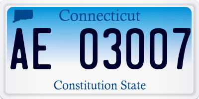 CT license plate AE03007