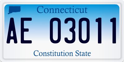 CT license plate AE03011