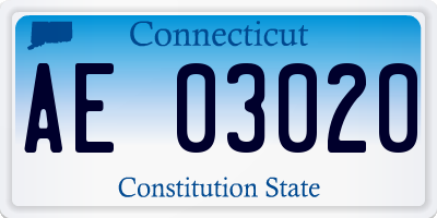 CT license plate AE03020