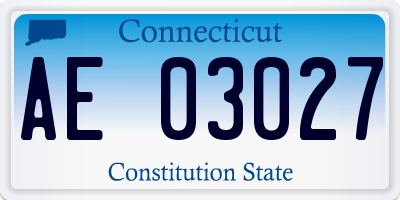 CT license plate AE03027