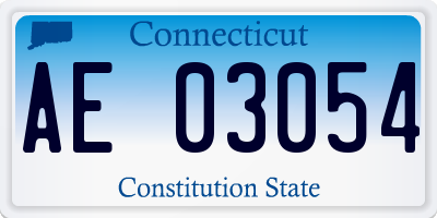 CT license plate AE03054