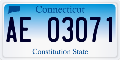 CT license plate AE03071