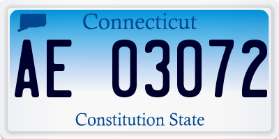CT license plate AE03072