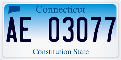 CT license plate AE03077