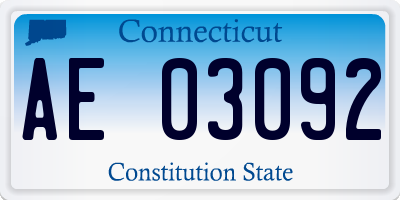 CT license plate AE03092