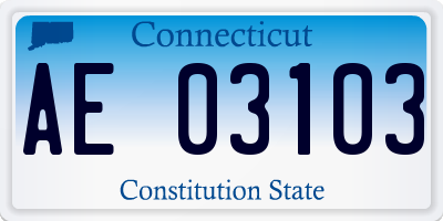 CT license plate AE03103