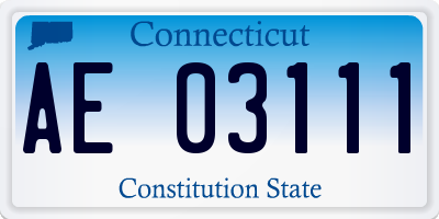 CT license plate AE03111