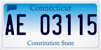 CT license plate AE03115