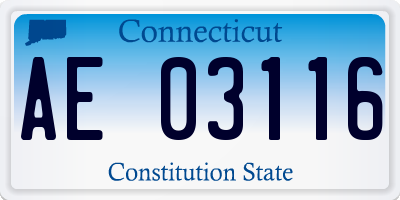 CT license plate AE03116