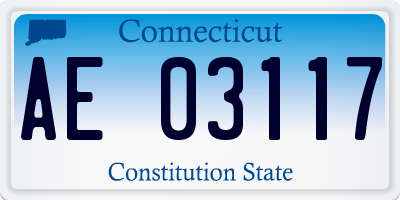 CT license plate AE03117
