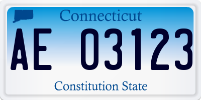 CT license plate AE03123