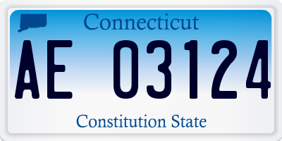 CT license plate AE03124
