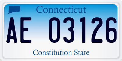 CT license plate AE03126