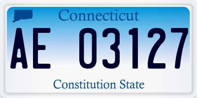 CT license plate AE03127