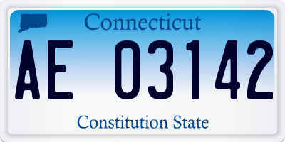 CT license plate AE03142