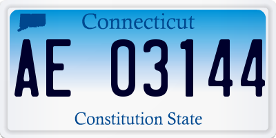 CT license plate AE03144