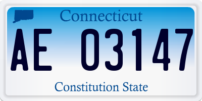 CT license plate AE03147