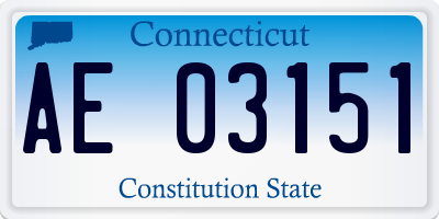 CT license plate AE03151