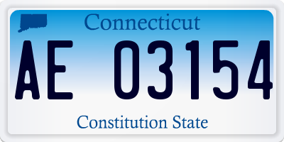 CT license plate AE03154