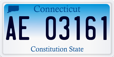 CT license plate AE03161