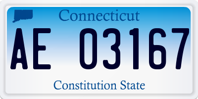 CT license plate AE03167