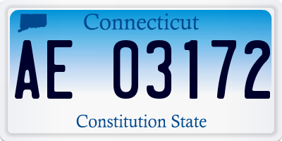 CT license plate AE03172