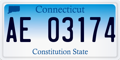 CT license plate AE03174