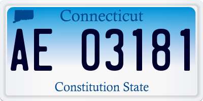 CT license plate AE03181