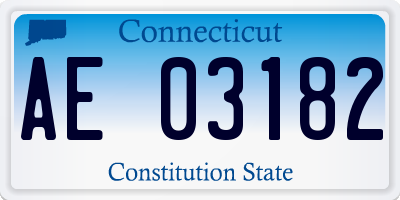 CT license plate AE03182