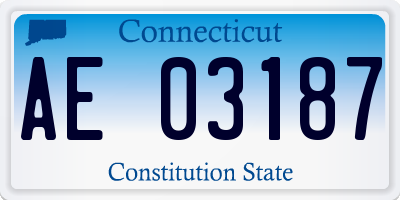 CT license plate AE03187