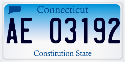 CT license plate AE03192