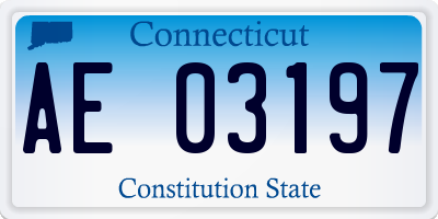 CT license plate AE03197