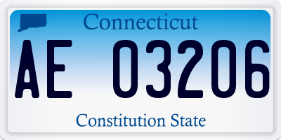 CT license plate AE03206