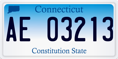 CT license plate AE03213