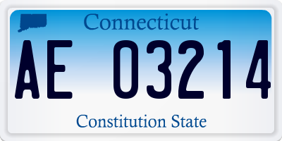 CT license plate AE03214