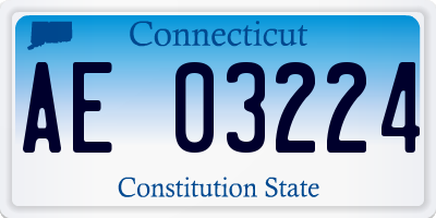CT license plate AE03224