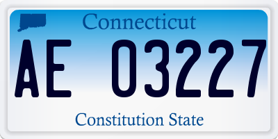 CT license plate AE03227