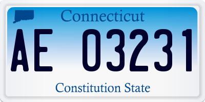 CT license plate AE03231