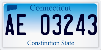 CT license plate AE03243