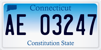 CT license plate AE03247