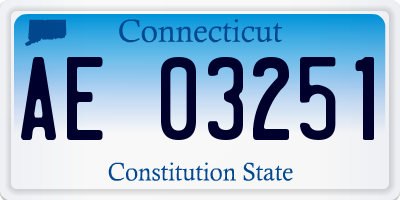 CT license plate AE03251