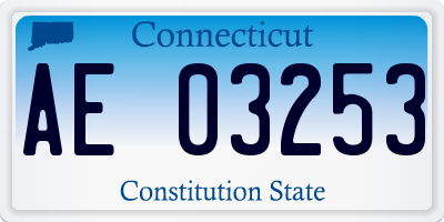 CT license plate AE03253