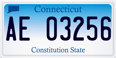 CT license plate AE03256