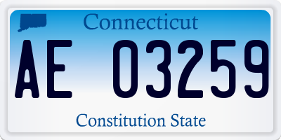 CT license plate AE03259