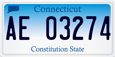 CT license plate AE03274