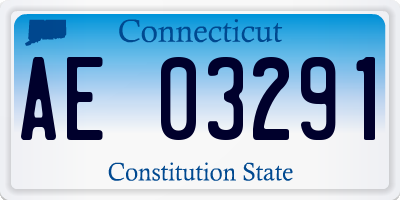 CT license plate AE03291