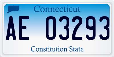 CT license plate AE03293