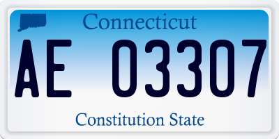 CT license plate AE03307