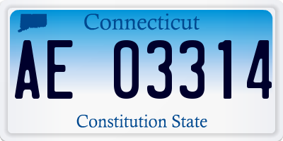 CT license plate AE03314