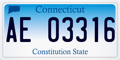 CT license plate AE03316
